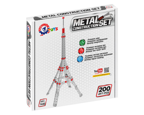 Металевий конструктор Ейфелева вежа ТехноК 7440TXK, 200 деталей