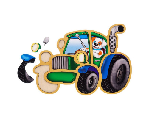 Деревянный пазл-вкладыш "Трактор" Ubumblebees (ПСД119) PSD119 пазл-контур