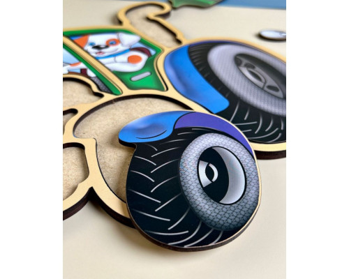 Деревянный пазл-вкладыш "Трактор" Ubumblebees (ПСД119) PSD119 пазл-контур