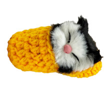 Дитячий антистрес "Котик спить у в'язаній тапочці" MM418(Yellow)