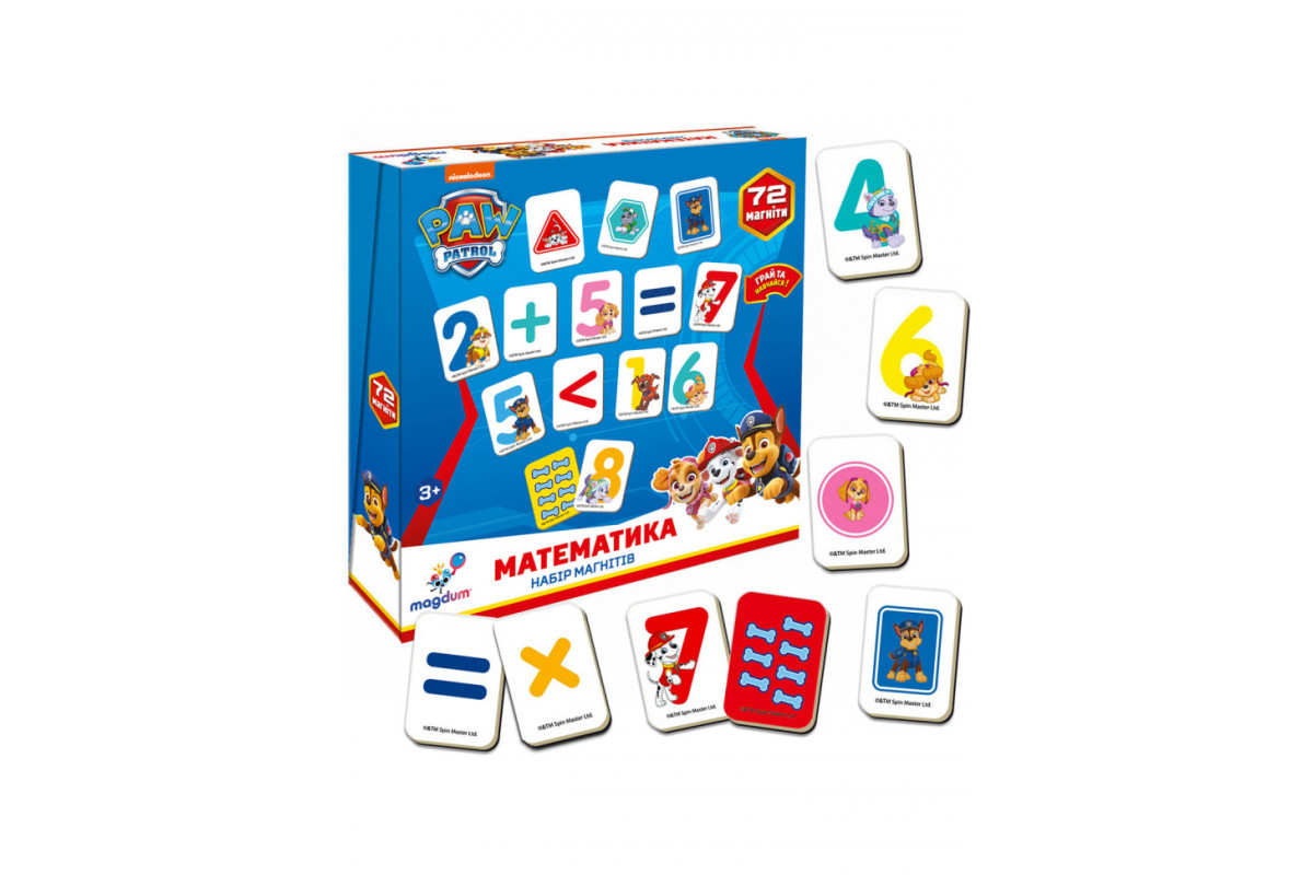 Дитячий набір магнітів Щенячий патруль "Математика" Magdum ML4034-11
