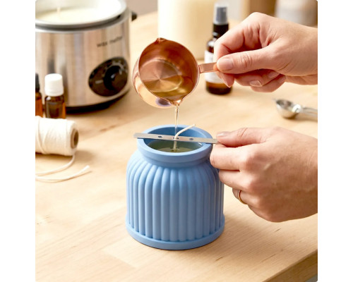 Набір для виготовлення підсвічника зі свічкою та кришкою GP-002 з гіпсу