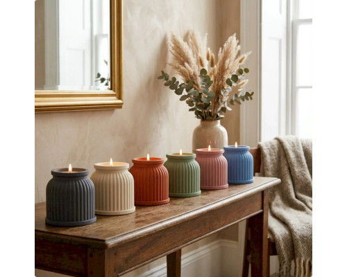 Набір для виготовлення підсвічника зі свічкою та кришкою GP-002 з гіпсу