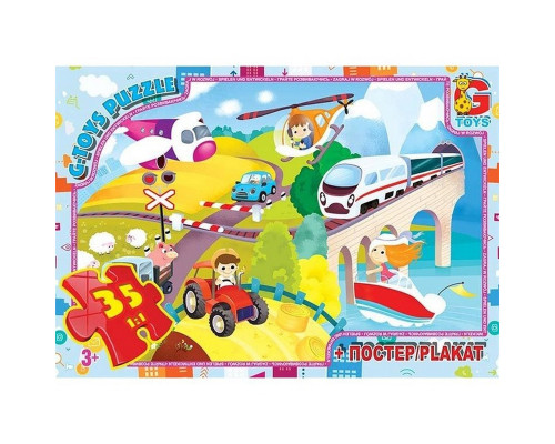 Дитячий пазл "Види траспорту" GF06 постер 35 елементів