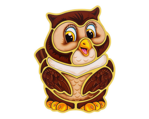 Деревянный пазл-вкладыш "Сова" Ubumblebees (ПСД087) PSD087 пазл-контур