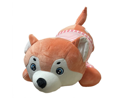 Дитяча м'яка іграшка "Собачка" L1124(Peach) іграшка з пледом, розмір 60 см