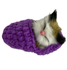 Дитячий антистрес "Котик спить у в'язаній тапочці" MM418(Violet)