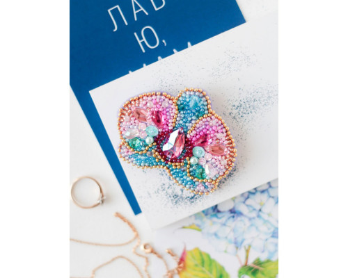 Набір для вишивання бісером прикраси "Орхідея" AD-212 на натуральному полотні