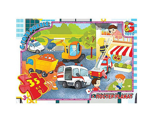 Дитячий пазл "Аварійні служби" GF07 постер 35 елементів