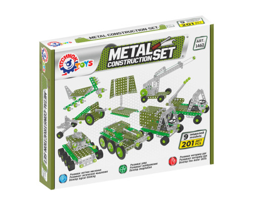 Металевий конструктор Військова техніка ТехноК 1462TXK, 201 деталь