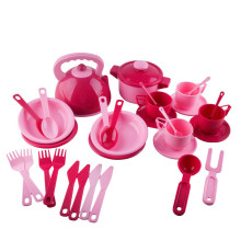 Детский игровой набор посуды 70637(Pink) розовый 32 предмета, паяный пакет