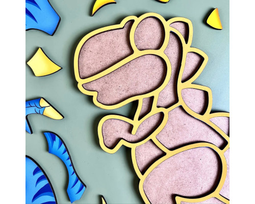 Деревянный пазл-вкладыш "Динозавр" Ubumblebees (ПСД092) PSD092 пазл-контур