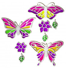 Набір для вітражного живопису за номерами Арт Вітраж "Яскраві Метелики" FDSGK-02