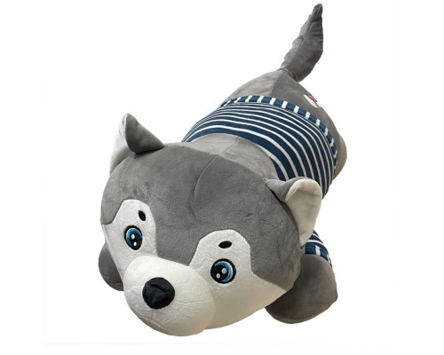 Дитяча м'яка іграшка "Собачка" L1124(Grey) іграшка з пледом, розмір 60 см