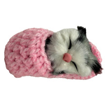 Дитячий антистрес "Котик спить у в'язаній тапочці" MM418(Pink)