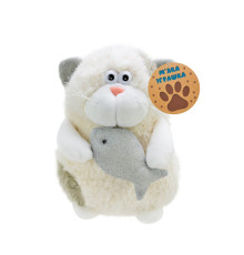 Дитяча м'яка іграшка "Кумедний кіт" C6302 з рибкою, розмір 20 см