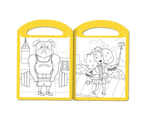 Дитяча розмальовка "Круті собаки та кошенята" РМ-68-01, 16 наліпок