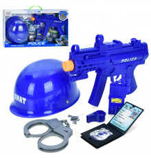 Дитячий набір поліцейського P11 автомат, каска, наручники, рація