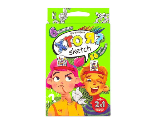 Розважальна та розвиваюча настільна гра "Хто Я? Sketch" HIM-06-01U з фломастерами
