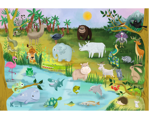 Дитяча навчальна гра з багаторазовими наклейками "ZOO Абетка" (КП-005) KP-005 укр. мовою