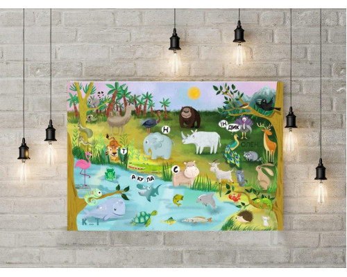 Дитяча навчальна гра з багаторазовими наклейками "ZOO Абетка" (КП-005) KP-005 укр. мовою