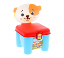 Дитячий конструктор для малят (46 деталей) 3166A у валізі-стільці  Песик Дитячий конструктор для малят (46 деталей) 3166A у валізі-стільці  Песик