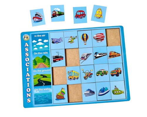 Деревянный пазл-вкладыш "Виды транспорта" Ubumblebees (ПСД096) PSD096 сортер-ассоциации