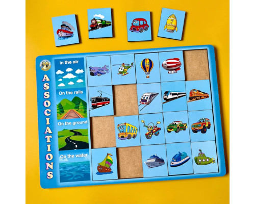 Деревянный пазл-вкладыш "Виды транспорта" Ubumblebees (ПСД096) PSD096 сортер-ассоциации