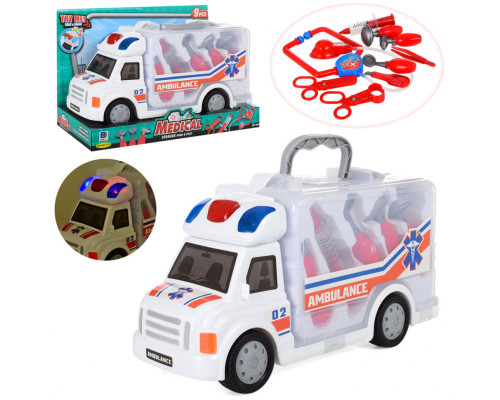 Ігровий набір лікаря з машинкою 661-172 зі звуком і світлом