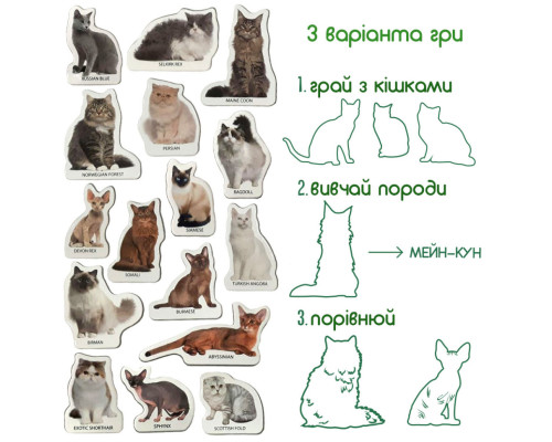 Набір магнітів Magdum "Породи кішок" ML4031-13 EN
