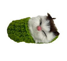 Детский антистресс "Котик спит в вязаном тапочке" MM418(Green)