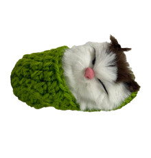 Дитячий антистрес "Котик спить у в'язаній тапочці" MM418(Green)