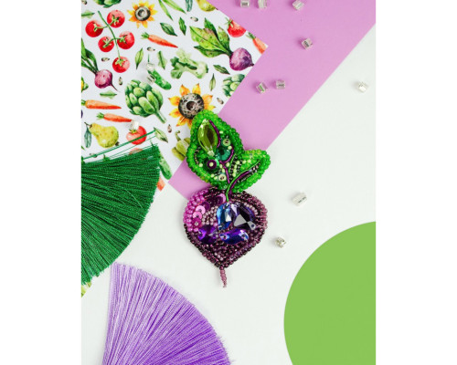 Набір для вишивання бісером прикраси "Бурячок" AD-231 на натуральному полотні