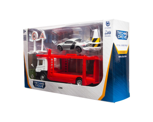 Ігровий набір автомоделей "Автоперевізник Sсania" 250430U масштаб 1:64