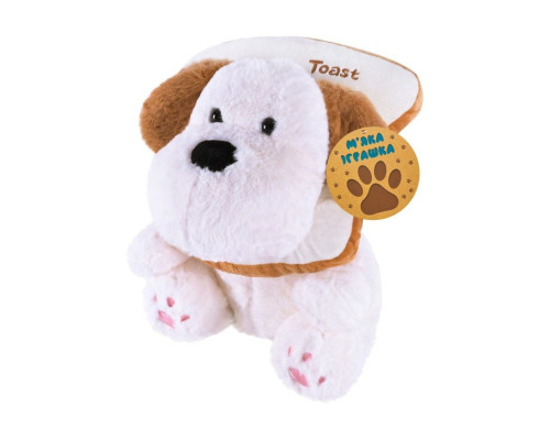 Дитяча м'яка іграшка "Песик" C46609 з тостом, розмір 24 см