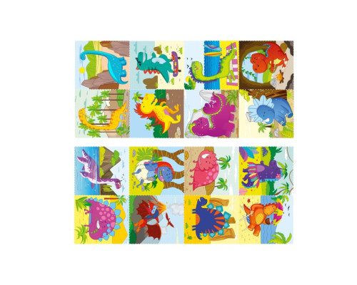 Дитяча розмальовка "Динозаври та динозаврики" РМ-68-02, 16 наліпок