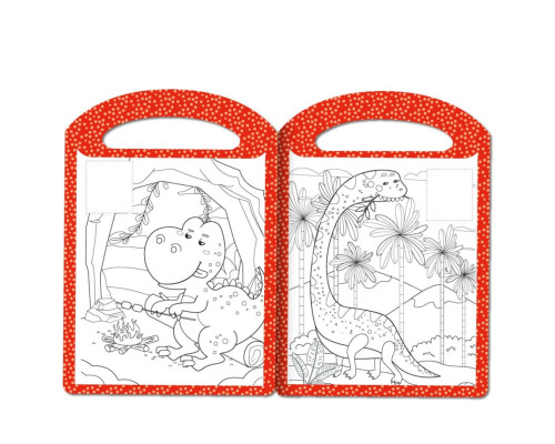 Дитяча розмальовка "Динозаври та динозаврики" РМ-68-02, 16 наліпок