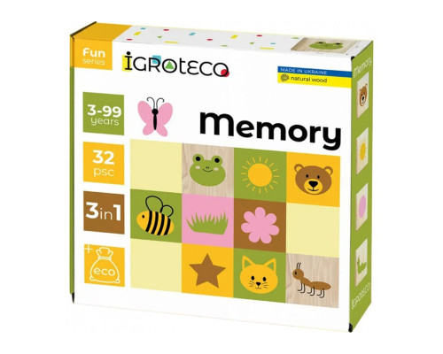 Дитяча настільна гра "Меморі 3 в 1" 900644, 32 елементи