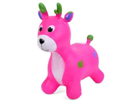 Детская игрушка-прыгун "Олененок" MS 3259(Pink) резина, до 20 кг