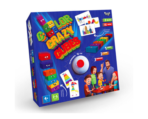 Развивающая настольная игра "Color Crazy Cubes" Danko Toys CCC-02-01U со звоночком