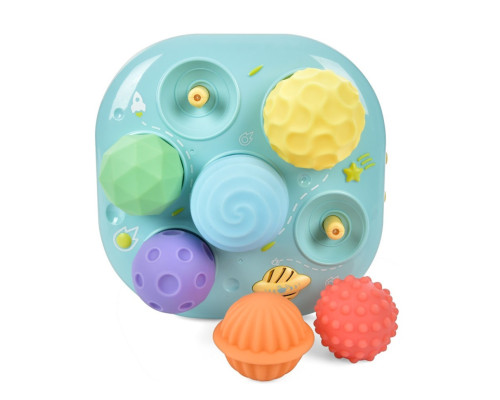 Детская Развивающая «Текстурные Мячики» 35179M 6 штук, музыка, свет