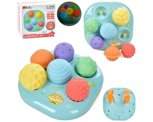 Детская Развивающая «Текстурные Мячики» 35179M 6 штук, музыка, свет