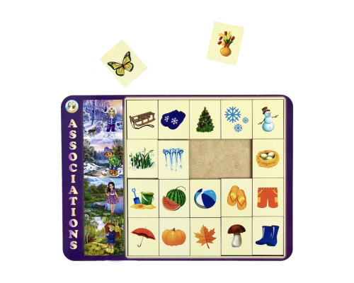 Деревянный пазл-вкладыш "Времена года" Ubumblebees (ПСД122) PSD122 сортер-ассоциации