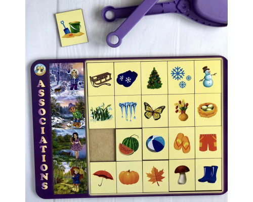 Деревянный пазл-вкладыш "Времена года" Ubumblebees (ПСД122) PSD122 сортер-ассоциации