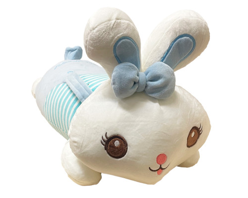 Дитяча м'яка іграшка "Зайка" L1122(Blue) іграшка з пледом, розмір 60 см
