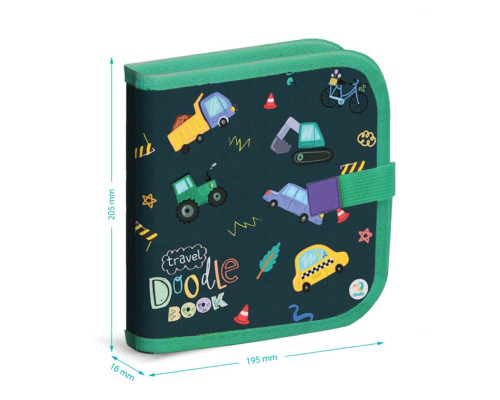 Дорожная книга для рисования "Транспорт" 301046, 6 цветных маркеров