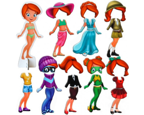 Набір магнітів Magdum "Лялька з одягом New look" ML4031-14 EN