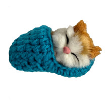 Дитячий антистрес "Котик спить у в'язаній тапочці" MM418(Blue)