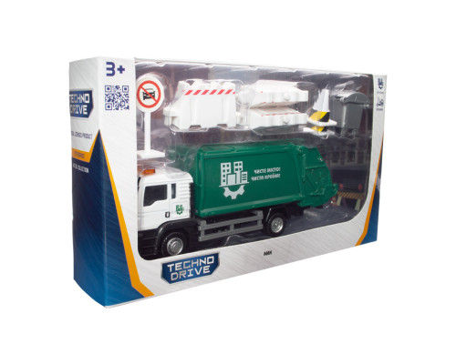 Ігровий набір "Сміттєвоз Мan" 250431U з аксесуарами, масштаб 1:64