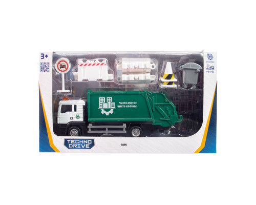 Ігровий набір "Сміттєвоз Мan" 250431U з аксесуарами, масштаб 1:64